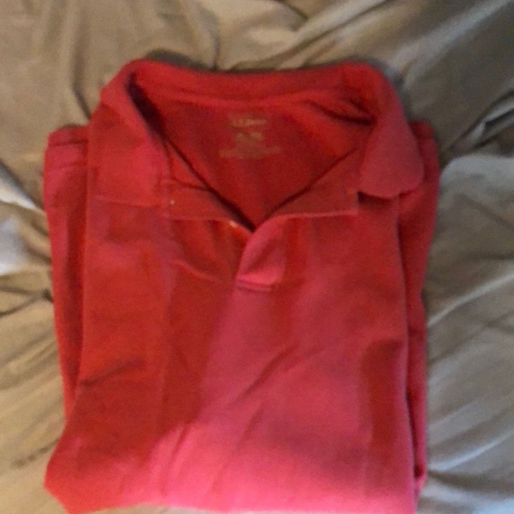 Mens Red Polo Shirt XXL L L Bean